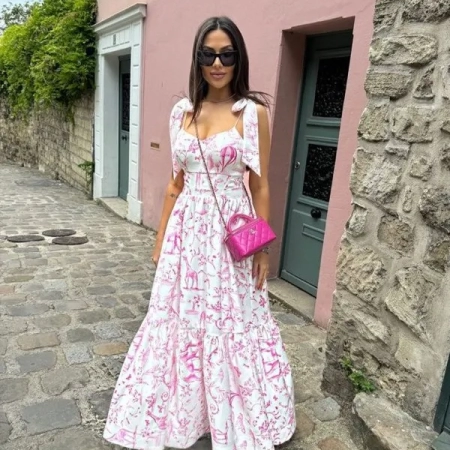 vestido midi estampado